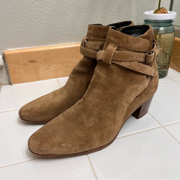 Saint Laurent Jodhpur heeled suede ankle booties - Picture 4 of 9